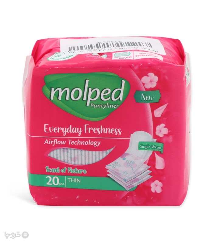 خرید کارتنی پد ‌بهداشتی روزانه نازک کتانی معطر مولپد - کارتن 24 عددی