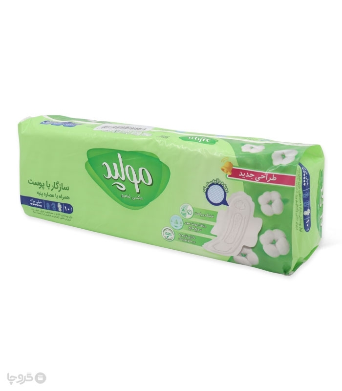 خرید کارتنی نوار بهداشتی بالدار ضخیم مشبک مولپد مدل Maxi خیلی بزرگ - کارتن 24 عددی