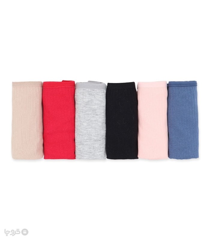 خرید عمده پک شورت زنانه اسلیپ نخی کبریتی Misspel میسپل کد 6200 میکس ساده - 2 بسته 6 عددی