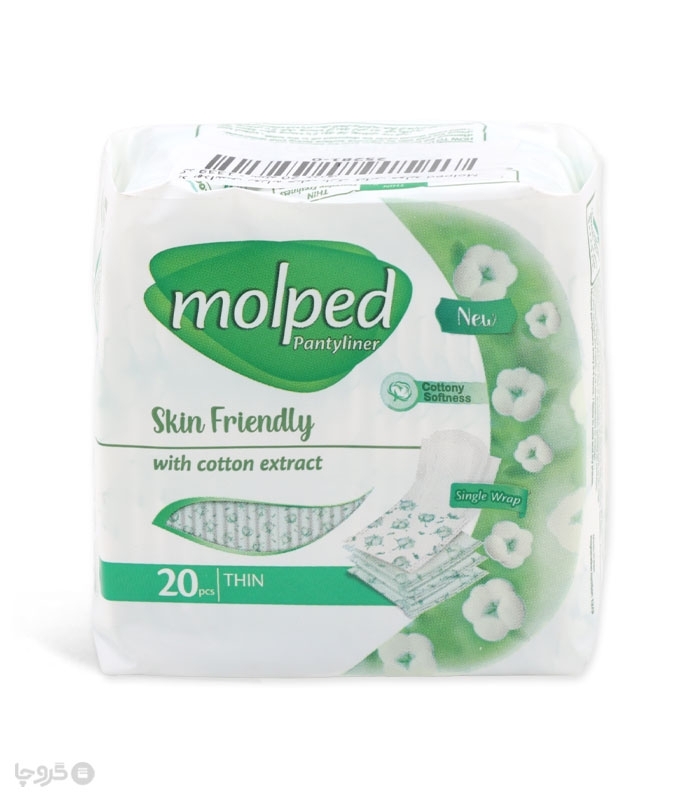 خرید کارتنی پد ‌بهداشتی روزانه خیلی نازک کتانی مولپد - کارتن 24 عددی