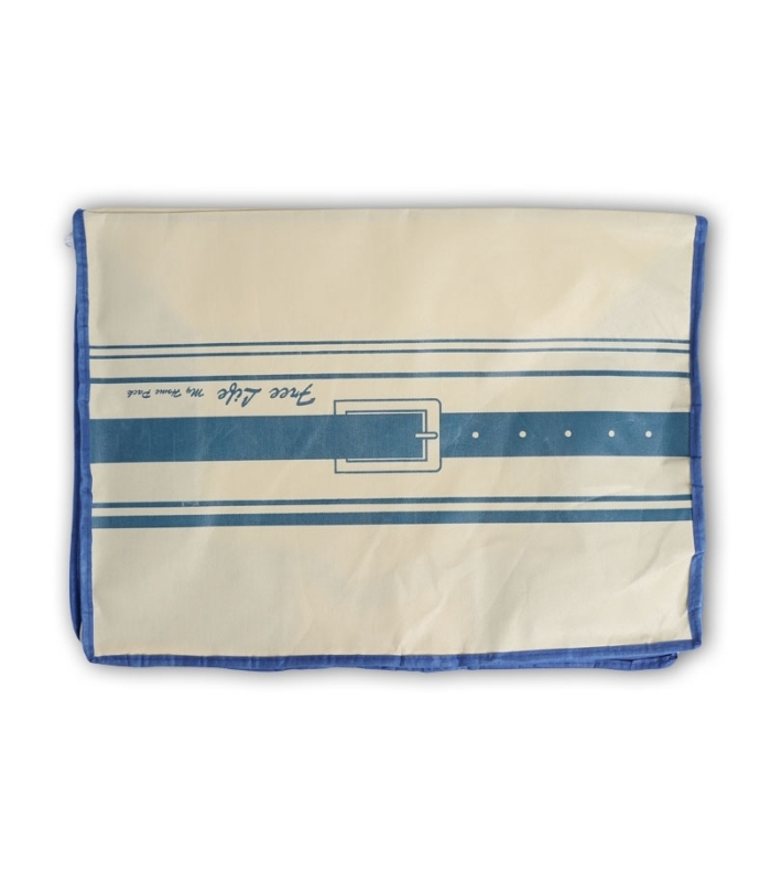 خرید عمده پک کاور پتو و بالش ضد آب کد 376 طرح‌دار ابعاد 25×45×60 سانتی متر سایز M کرم آبی - بسته 12 عددی