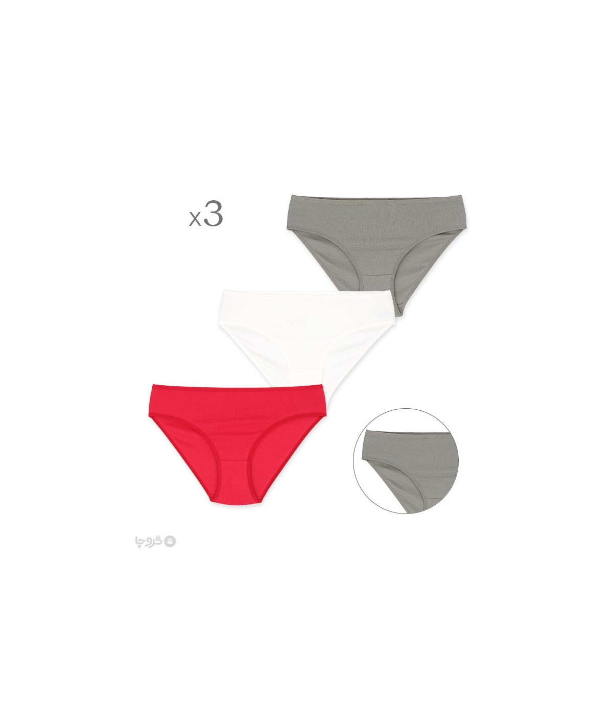 خرید عمده پک شورت زنانه اسلیپ نخی کبریتی Misspel میسپل کد 6100 میکس ساده - 4 بسته 3 عددی