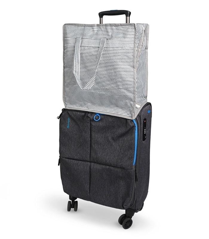 خرید عمده پک جا کفشی مسافرتی 6 جیب کد 350 طرح راه راه آلاس ابعاد 40 در 34 سانتی متر خاکستری - بسته 12 عددی