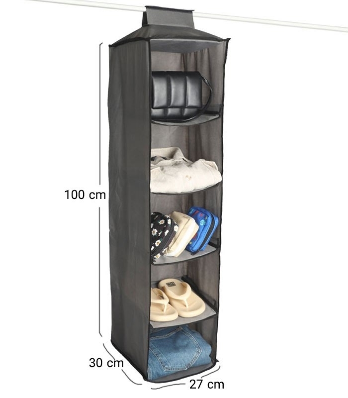 خرید عمده پک نظم دهنده داخل کمد ضد آب کد 379 ابعاد 27×30×100 سانتی متر - 5 طبقه - بسته 12 عددی