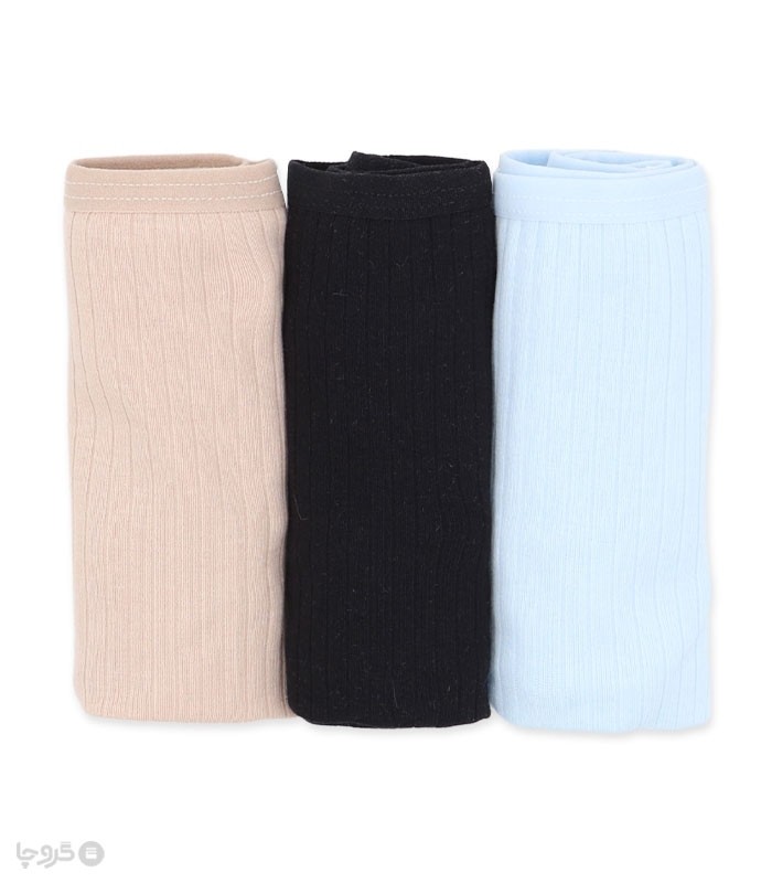 خرید عمده پک شورت زنانه اسلیپ نخی کبریتی Misspel میسپل کد 6100 میکس ساده - 4 بسته 3 عددی